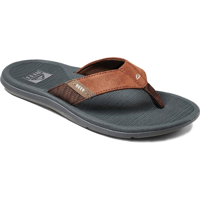 2024 Reef Mens Santa Ana Flip Flops CI5835 Grey Tan Accessories Footwear Wetsuit Outlet